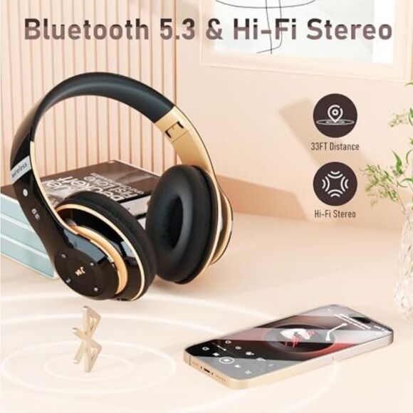 Bluetooth Headphones Over Ear, 6S Wireless Headphones Wired with 6 EQ Modes - Picture 7 of 7